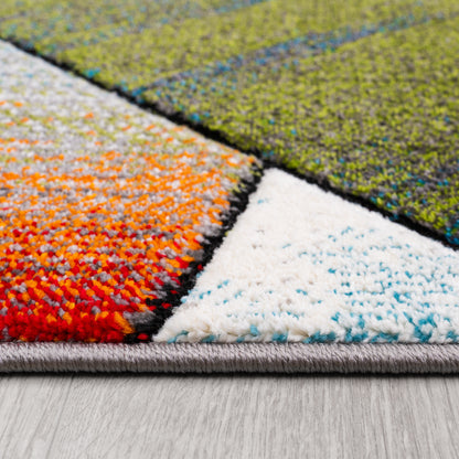 Colorful Area Rug Smaragd Modern Geometric Shapes