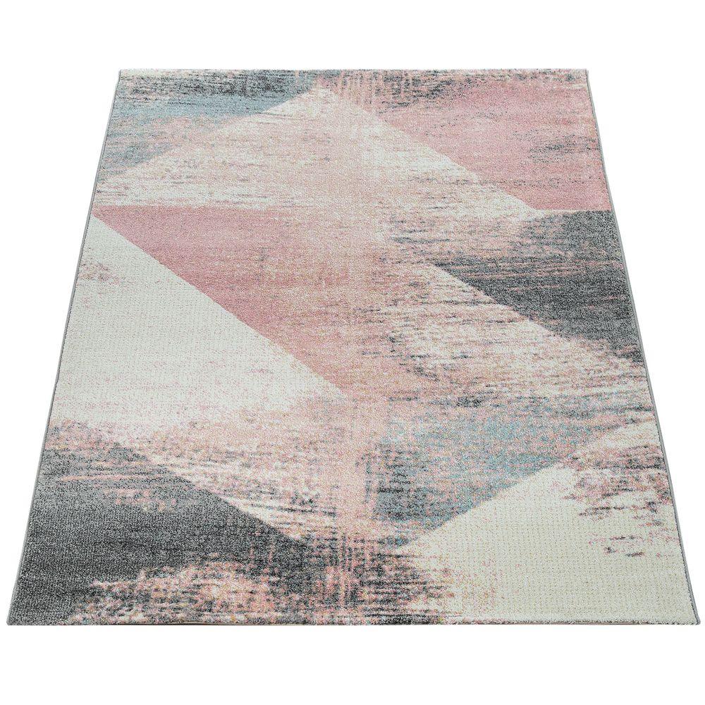 Area Rug Mero Modern Abstract Design - Pink White Grey - RugYourHome