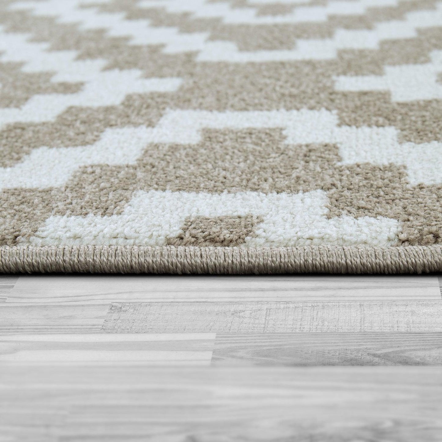 Area Rug Stella Moroccan Diamond Pattern - Pastel Beige White - RugYourHome