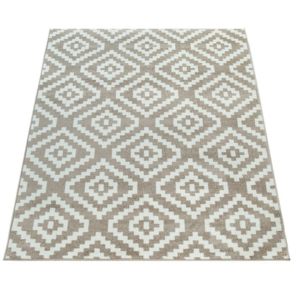 Area Rug Stella Moroccan Diamond Pattern - Pastel Beige White - RugYourHome