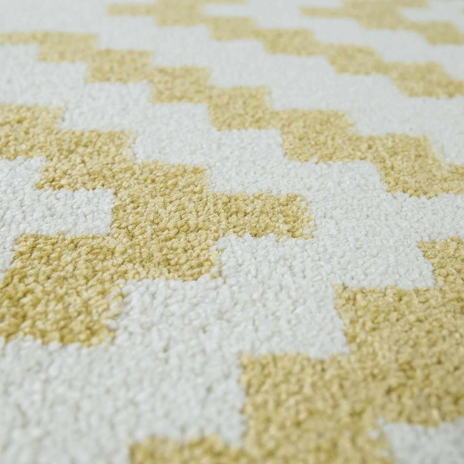 Area Rug Stella Moroccan Diamond Pattern - Pastel Yellow-White - RugYourHome