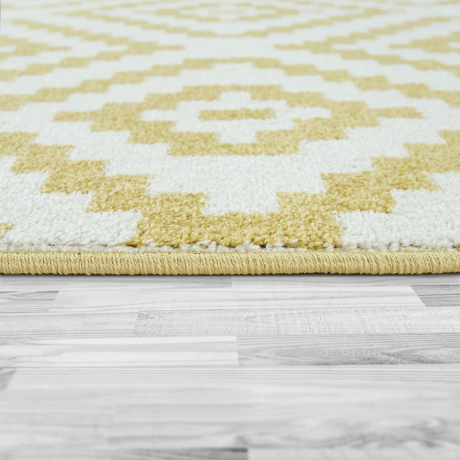 Area Rug Stella Moroccan Diamond Pattern - Pastel Yellow-White - RugYourHome