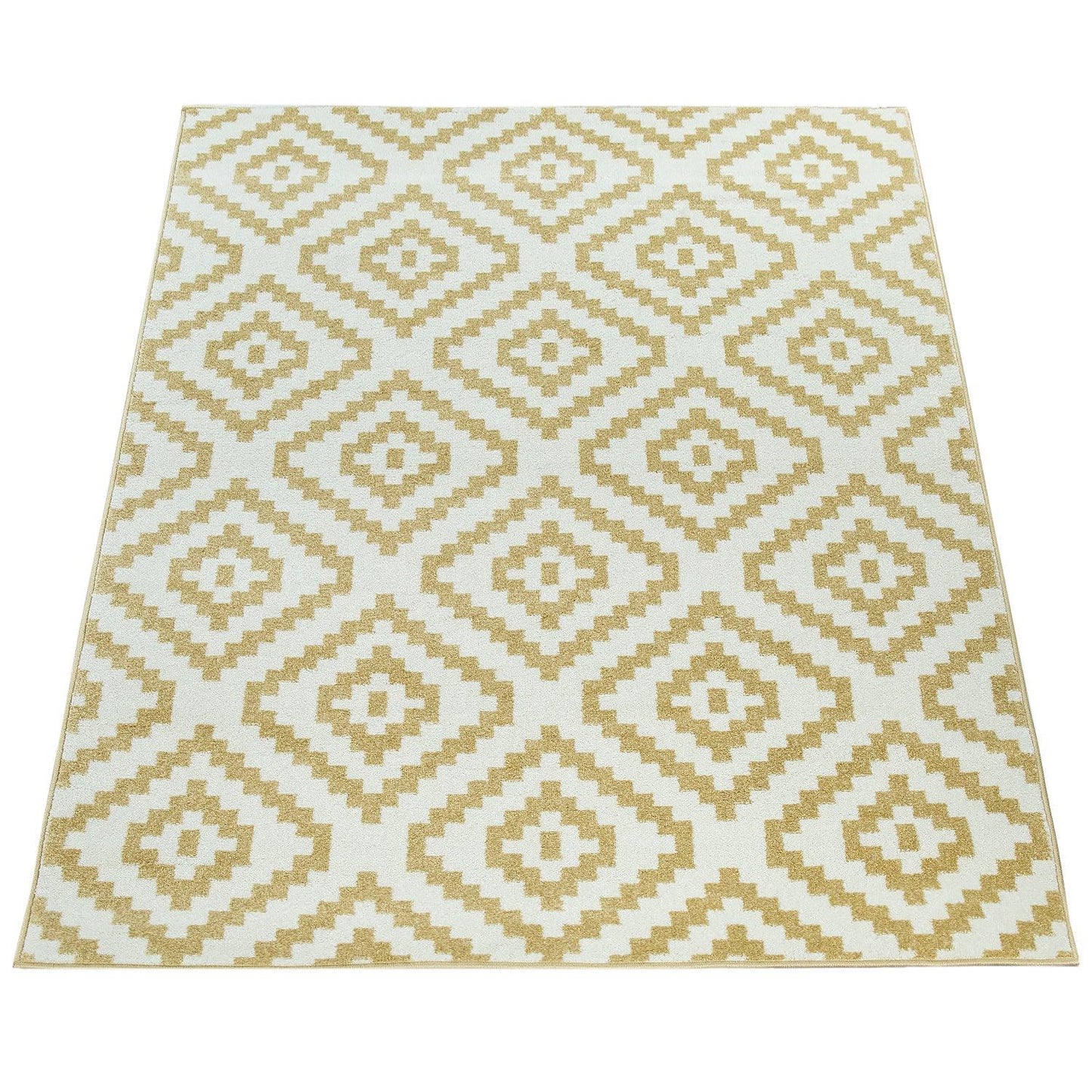 Area Rug Stella Moroccan Diamond Pattern - Pastel Yellow-White - RugYourHome