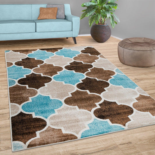 Beige Brown Area Rug for Living Room Moroccan Pattern - RugYourHome