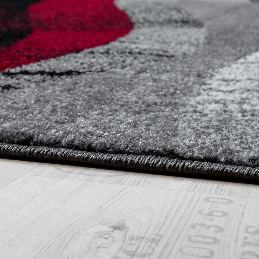 Black Red Grey Designer Rug Modern Wave Effect - RugYourHome