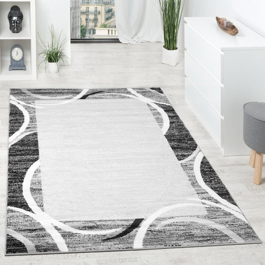 Black White Area Rug for Living Room Modern Design - RugYourHome