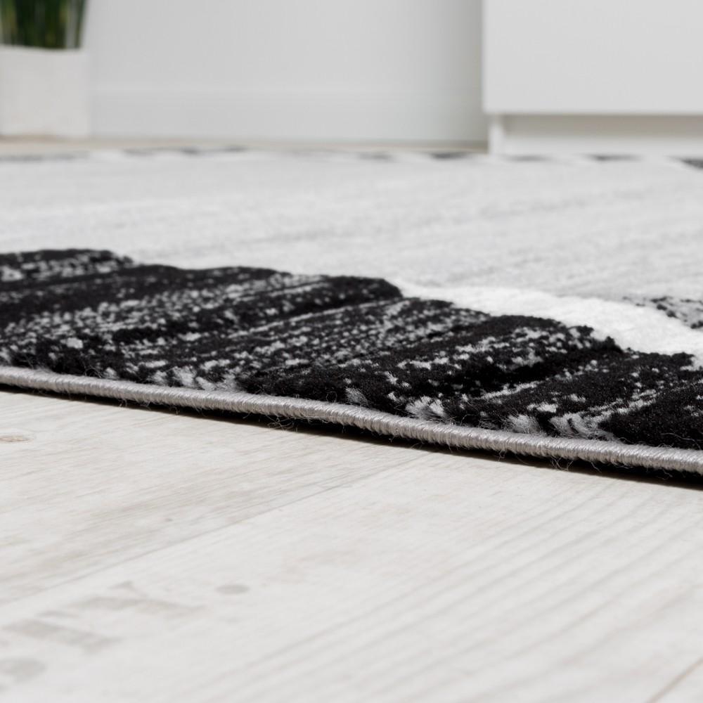 Black White Area Rug for Living Room Modern Design - RugYourHome