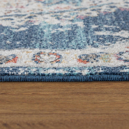 Blue Red Indoor & Outdoor Rug For Balcony Oriental Pattern - RugYourHome
