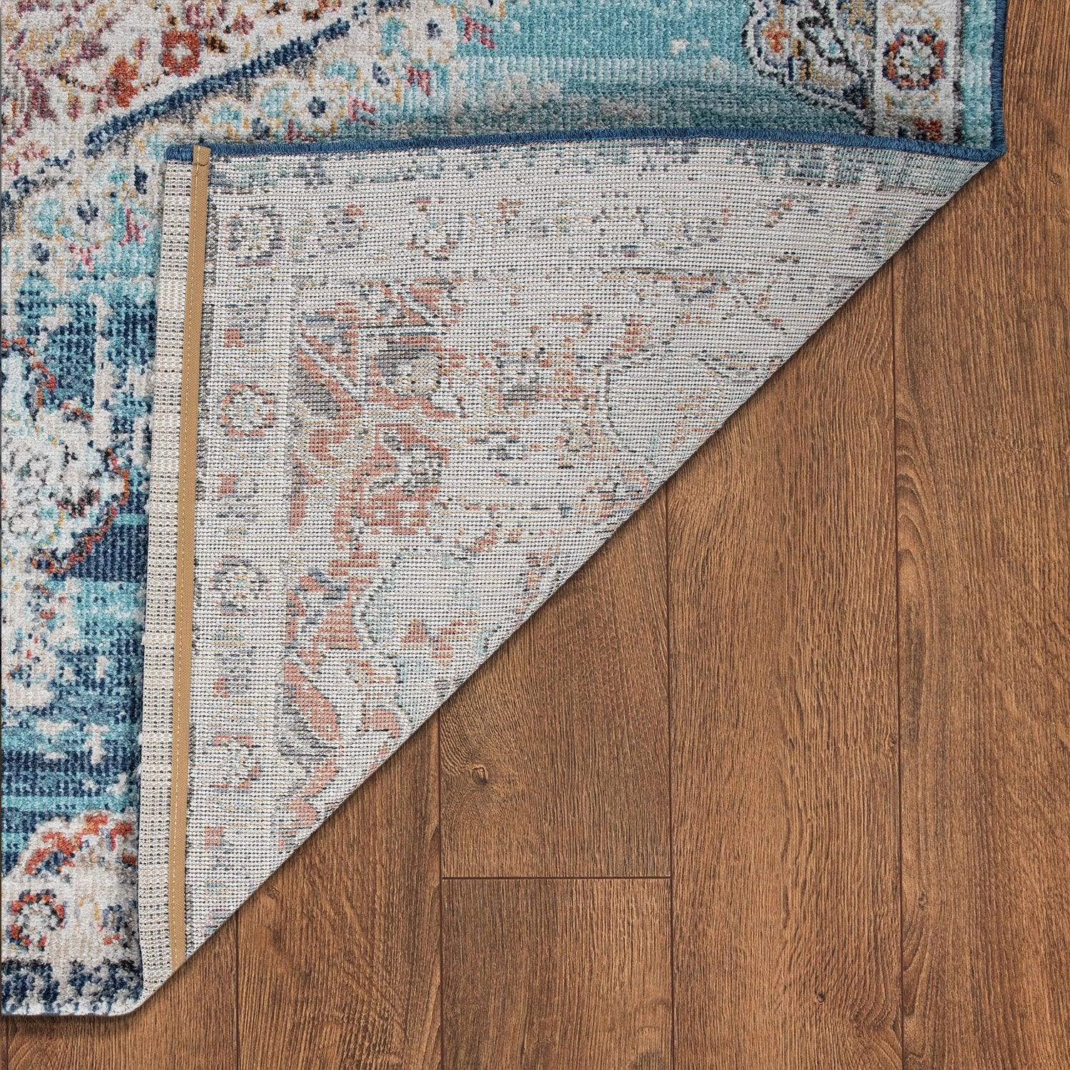 Blue Red Indoor & Outdoor Rug For Balcony Oriental Pattern - RugYourHome