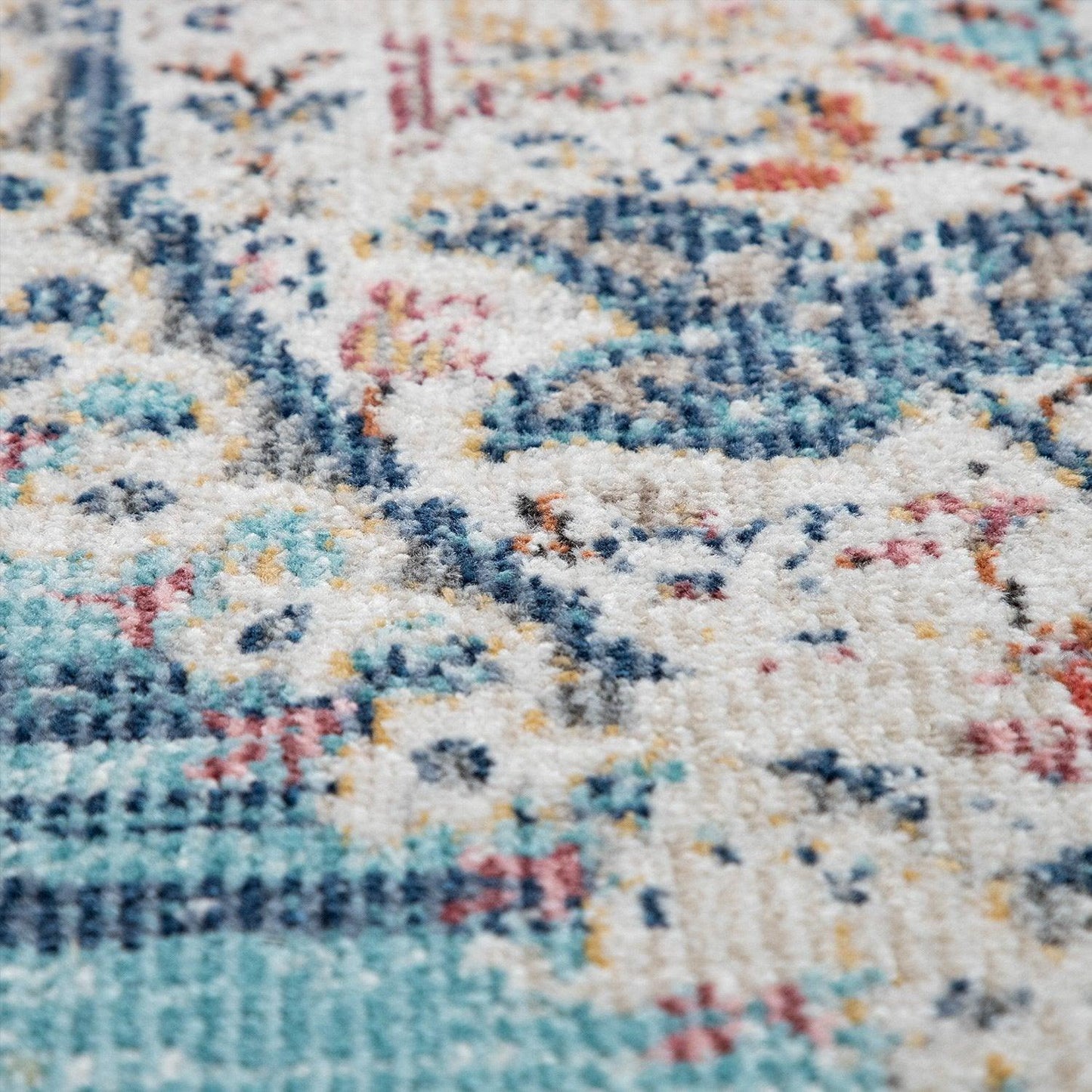 Blue Red Indoor & Outdoor Rug For Balcony Oriental Pattern - RugYourHome
