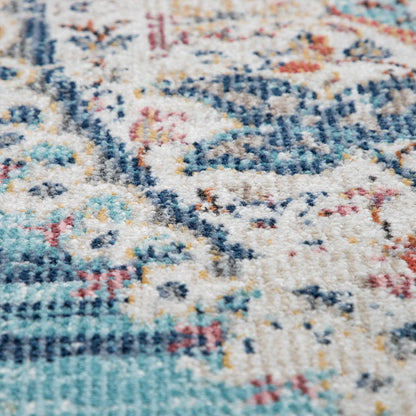 Blue Red Indoor & Outdoor Rug For Balcony Oriental Pattern - RugYourHome