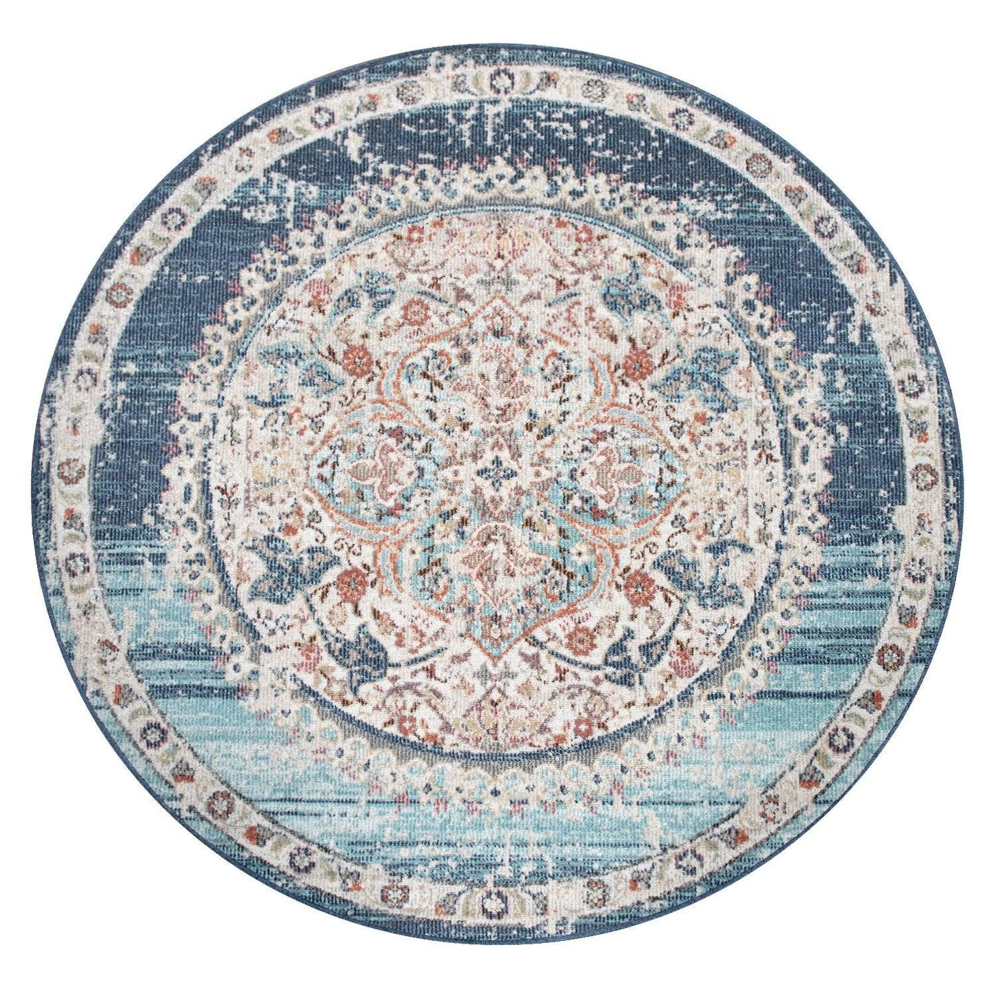 Blue Red Indoor & Outdoor Rug For Balcony Oriental Pattern - RugYourHome