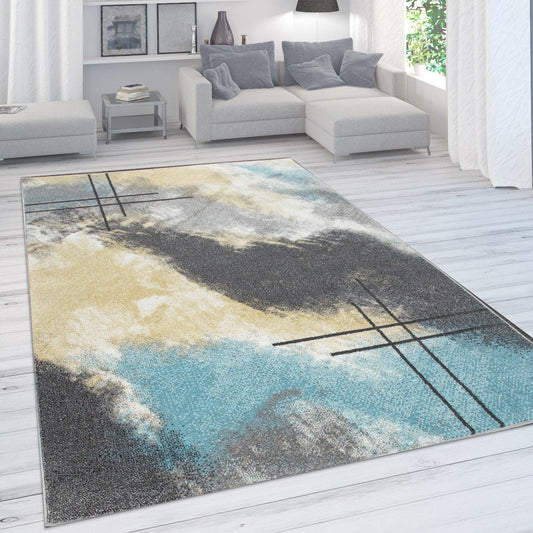 Designer Rug For Living Room, Pastel Colours, Colour Gradients, Abstract In Yellow - RugYourHome