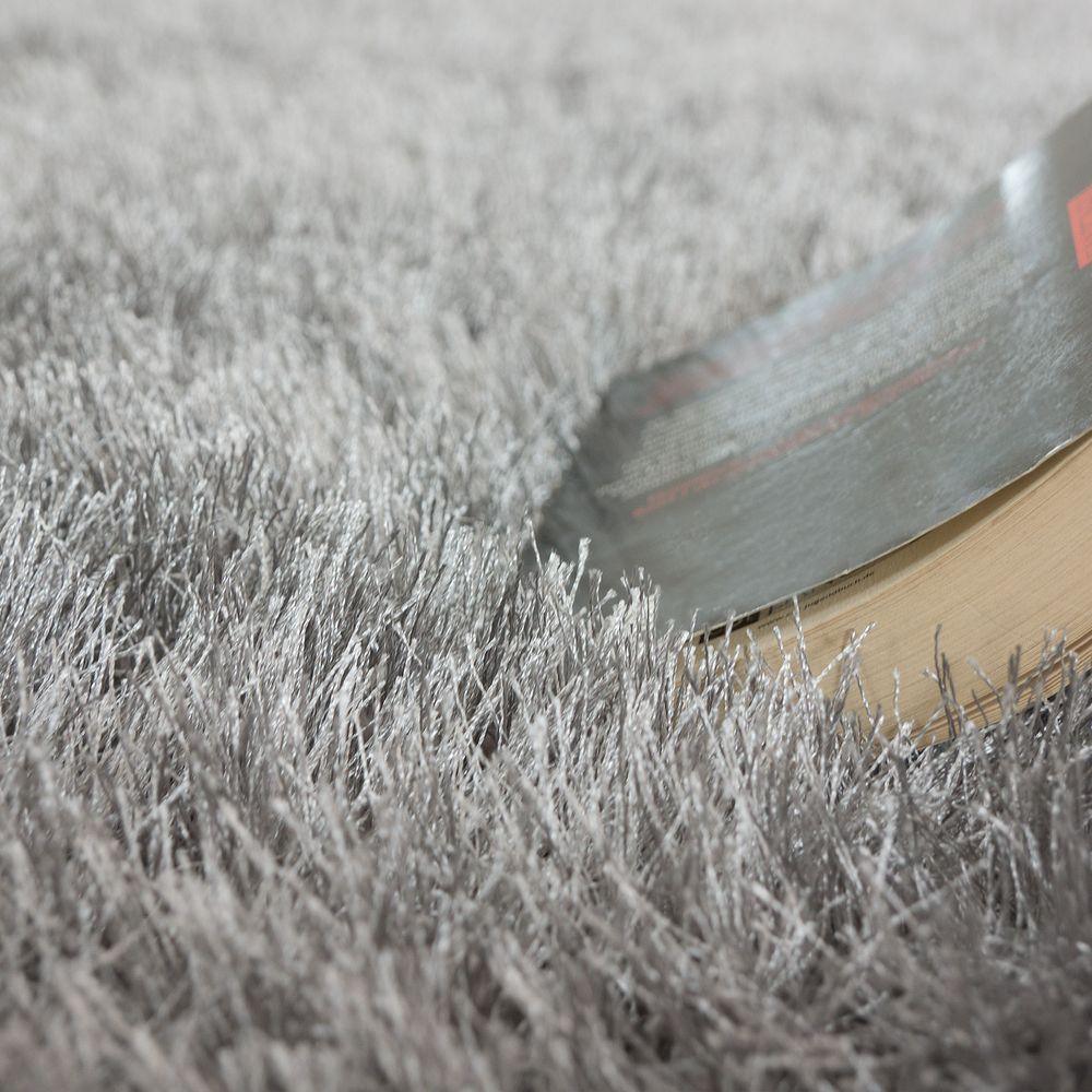 Fluffy Rug Shaggy For Living Room in Grey Soft & Shimmering - RugYourHome