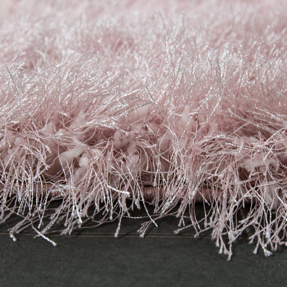 Fluffy Rug Shaggy For Living Room in Pastel Pink Soft & Shimmering - RugYourHome