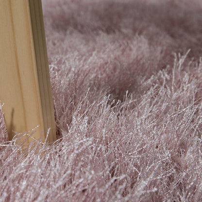 Fluffy Rug Shaggy For Living Room in Pastel Pink Soft & Shimmering - RugYourHome