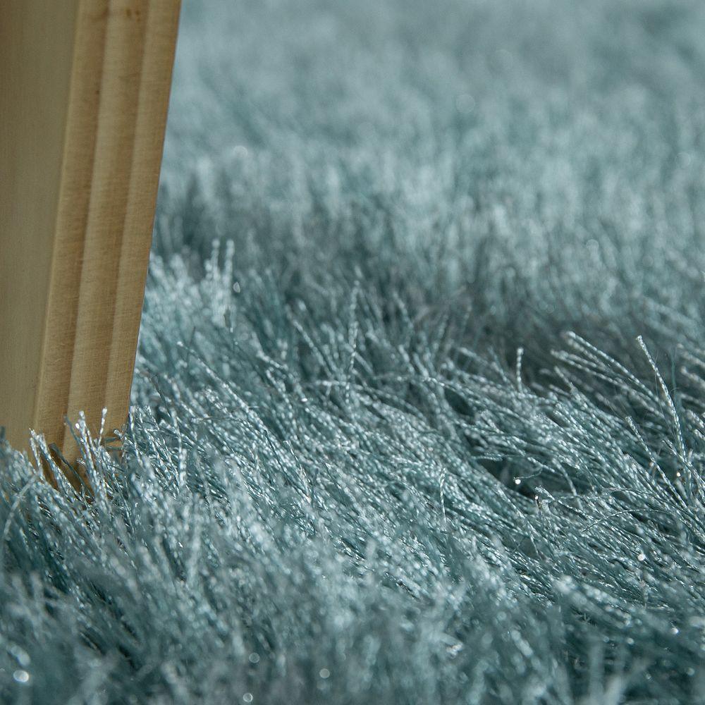 Fluffy Rug Shaggy For Living Room in Turquois Soft & Shimmering - RugYourHome