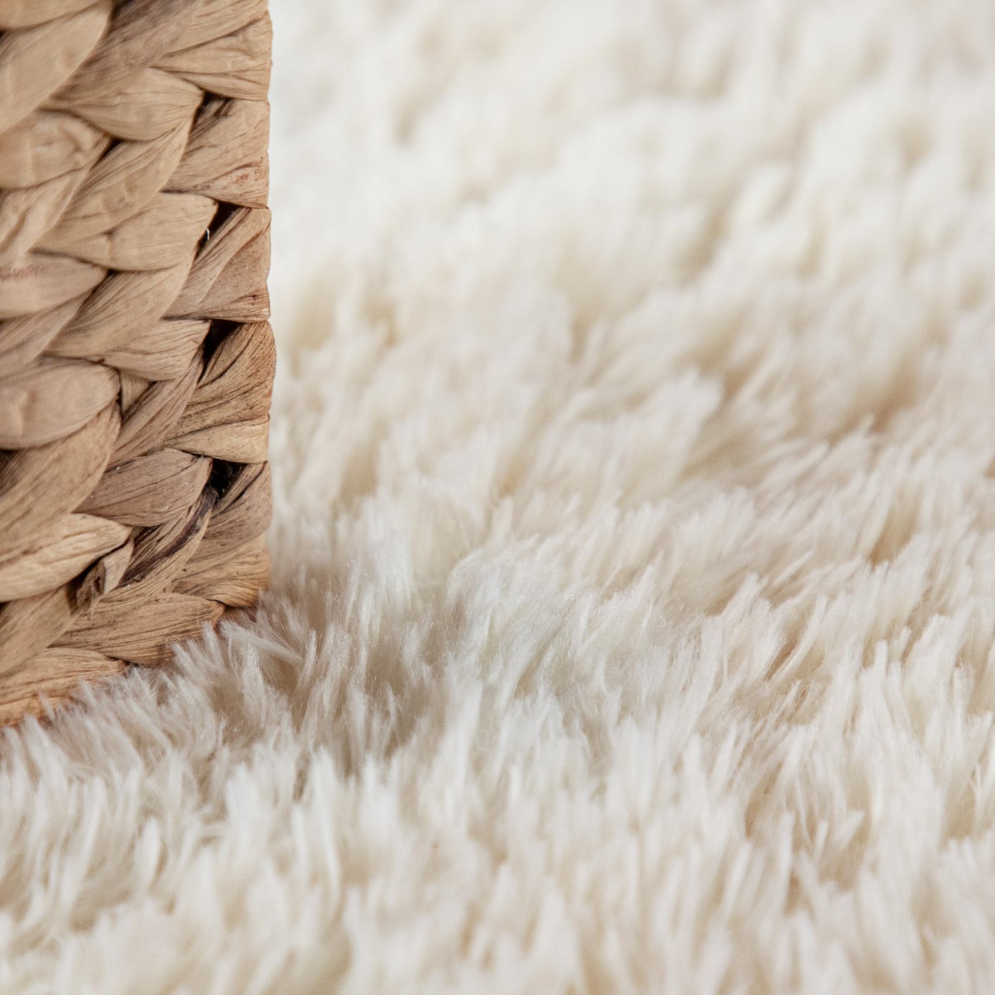 Solid Shag Rug Silky Soft & Fluffy In Ivory