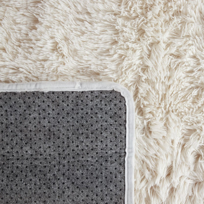 Solid Shag Rug Silky Soft & Fluffy In Ivory