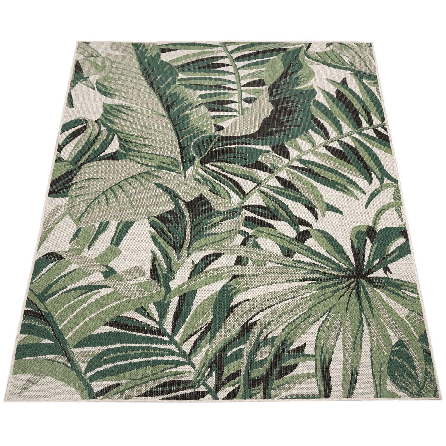 In- & Outdoor Rug Ostende for Patio Jungle Design - Green Beige - RugYourHome