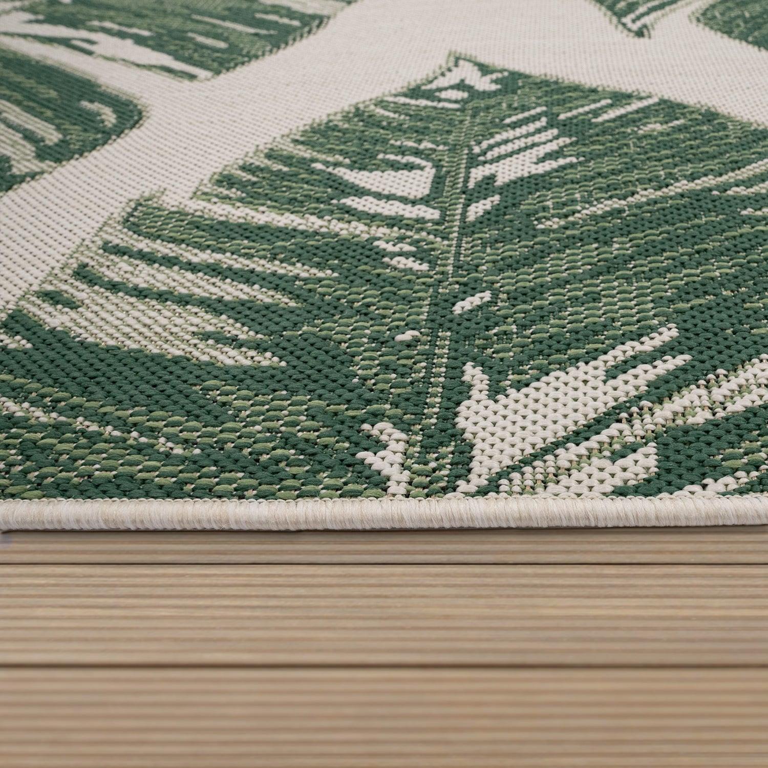 In- & Outdoor Rug Ostende Jungle Leaves - Cream Green - RugYourHome