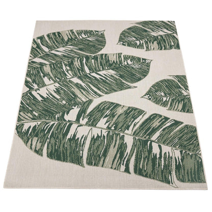 In- & Outdoor Rug Ostende Jungle Leaves - Cream Green - RugYourHome