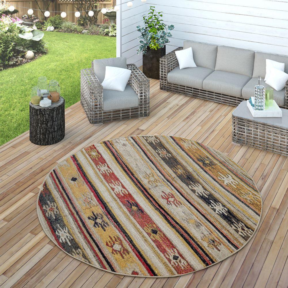 Indoor & Outdoor Rug Ethnic Cream Red Yellow - RugYourHome