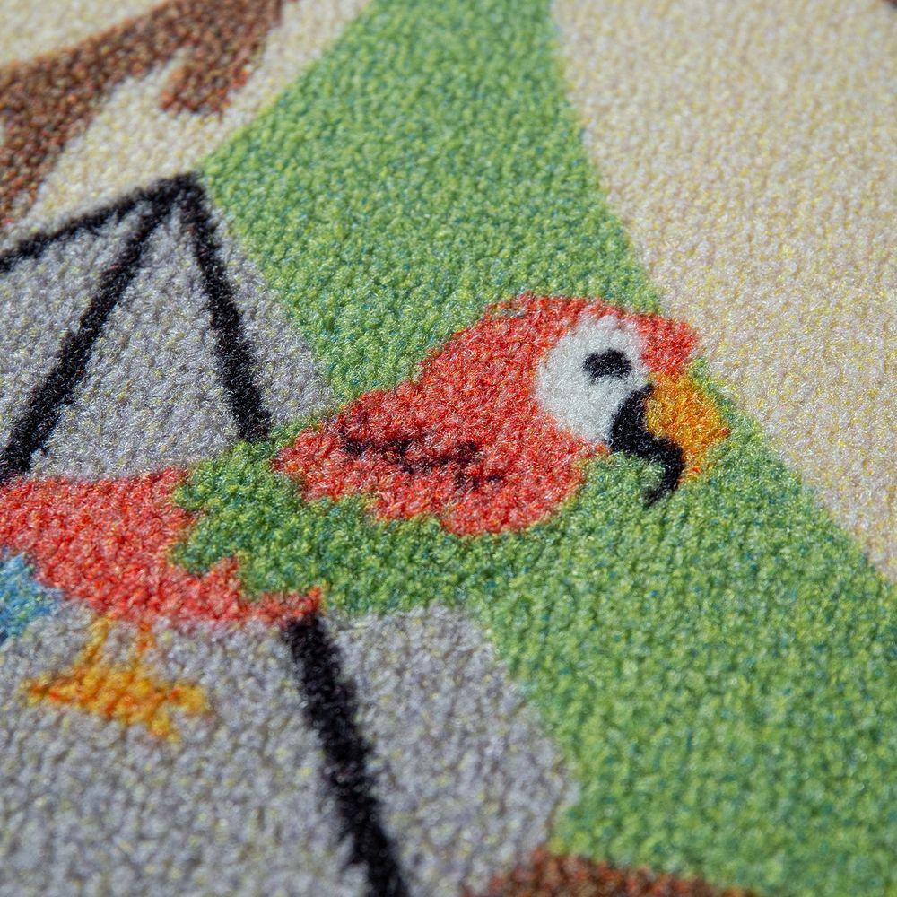 Kids Play Rug for Nursery Zoo Animals green brown colorful - RugYourHome
