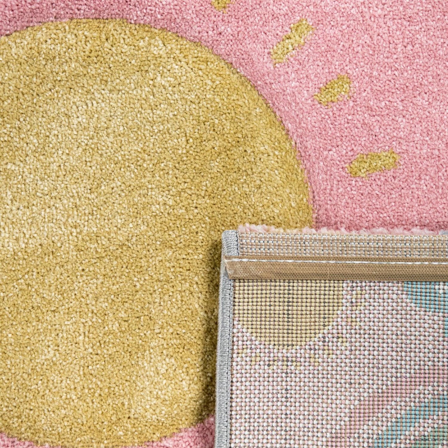 Kids Rug Cosmo with Rainbow & Clouds in Colorful Pink - RugYourHome