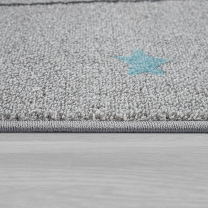 Kids Rug Cute Elephant and Cloud for Nursery in Grey - RugYourHome