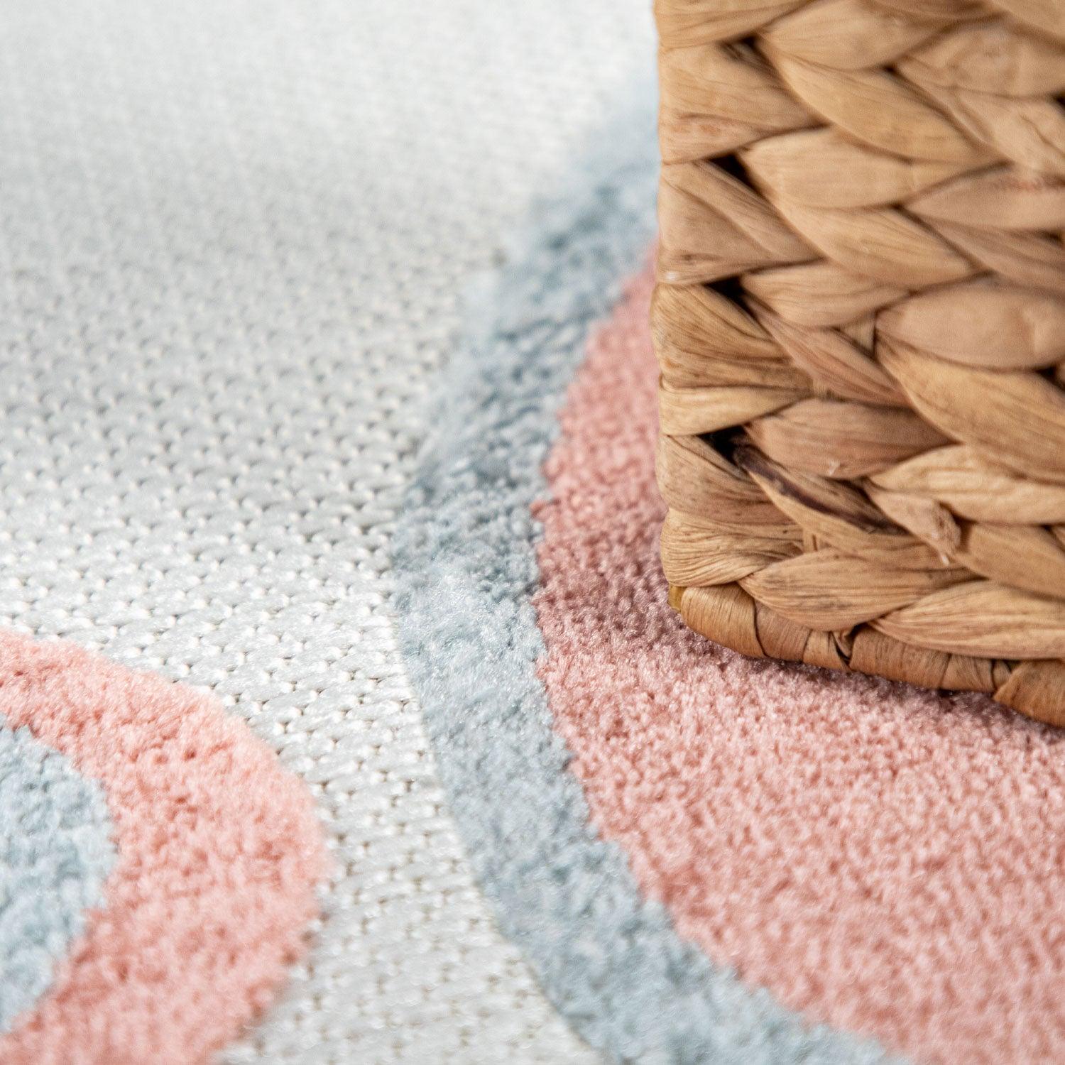 Kids Rug Tweet Colorful Playmat with Butterflies & Flowers in Beige - RugYourHome