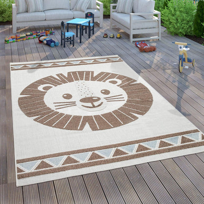 Kids Rug Tweet Happy Lion Play-Mat in Beige - RugYourHome