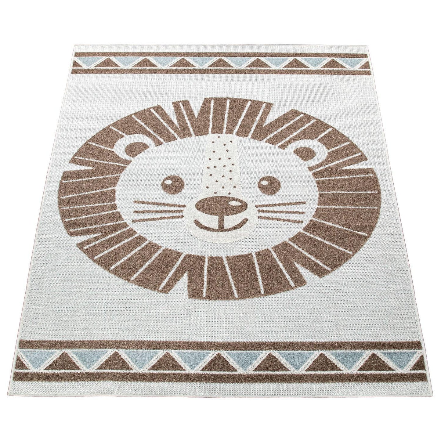 Kids Rug Tweet Happy Lion Play-Mat in Beige - RugYourHome