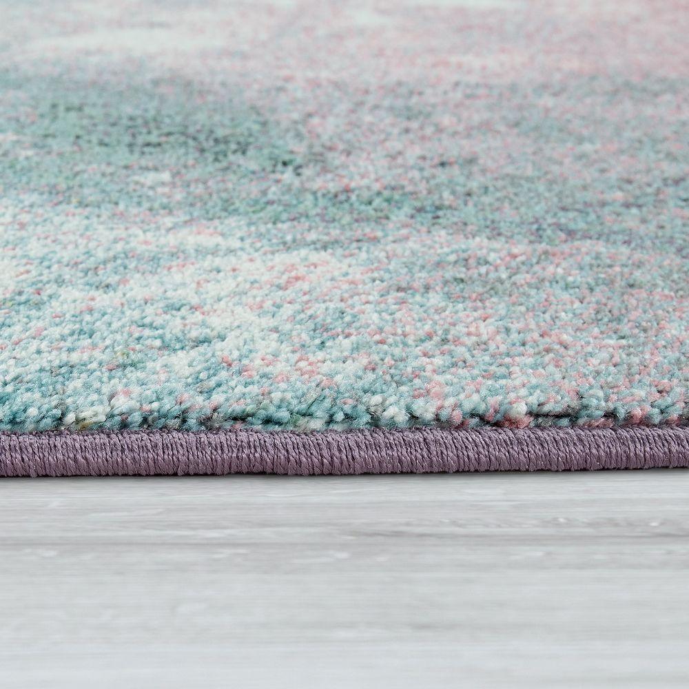 Large Rug Colourful Pink Green Turquoise Pastel Colour Gradient Robust Short Pile - RugYourHome