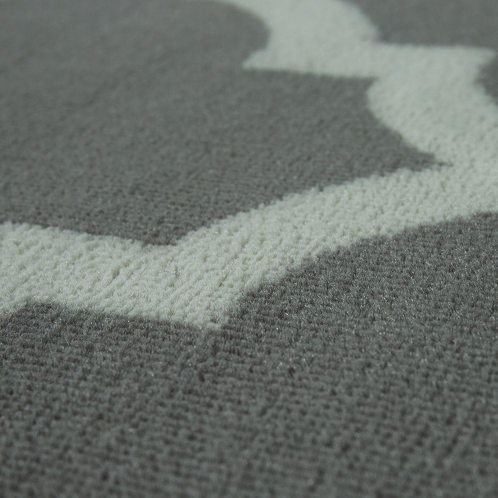 Large Rug Moroccan Pattern Short Pile Rug Modern Trend Grey White - RugYourHome