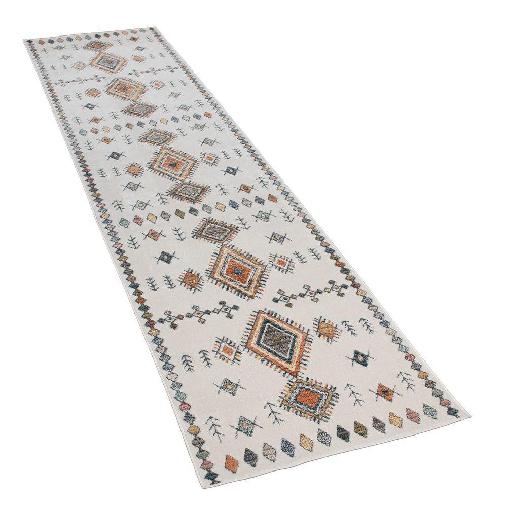 Modern Area Rug Boho Design with colorful Pattern in Cream - RugYourHome