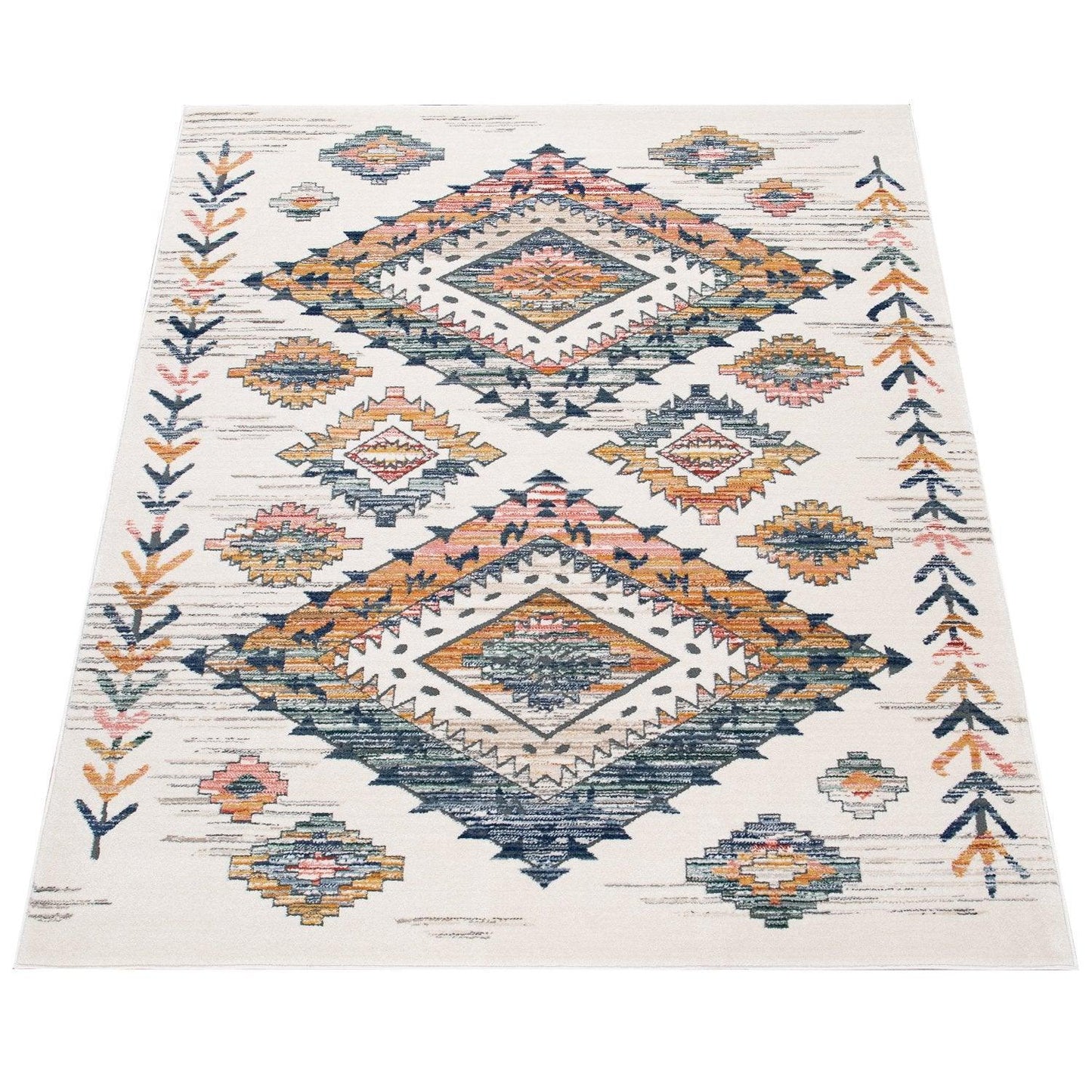 Modern Area Rug for Living Room Ethnic Boho Style in Cream - RugYourHome