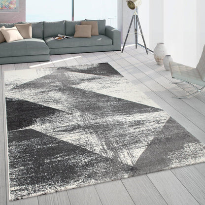 Modern Area Rug Mero Abstract Design - Black and White - RugYourHome