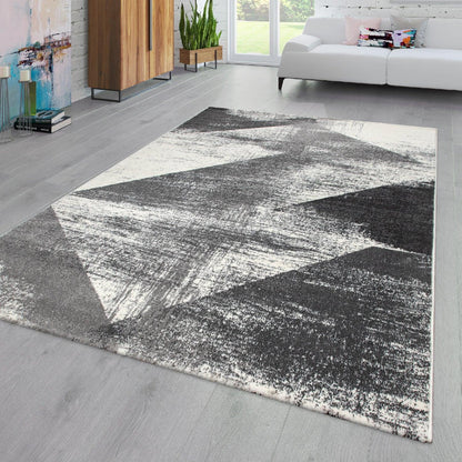 Modern Area Rug Mero Abstract Design - Black and White - RugYourHome