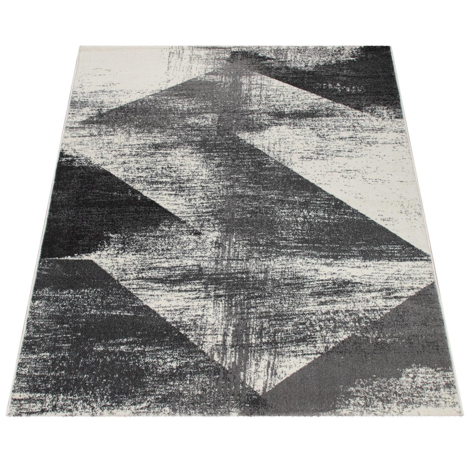 Modern Area Rug Mero Abstract Design - Black and White - RugYourHome