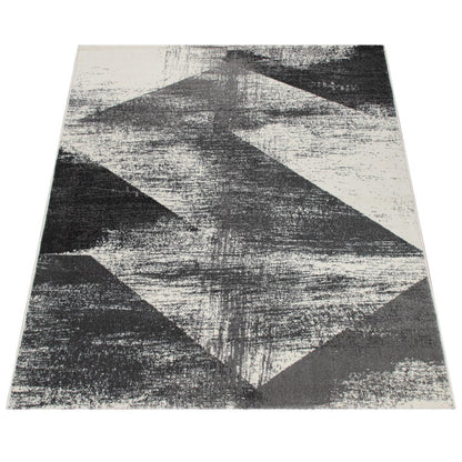 Modern Area Rug Mero Abstract Design - Black and White - RugYourHome