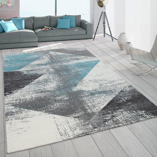 Modern Area Rug Mero Abstract Design - Grey Blue - RugYourHome