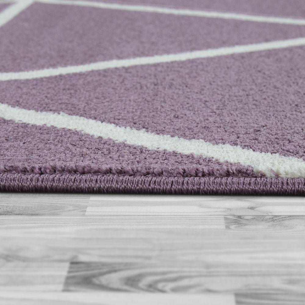 Modern Geometric Rug for Living-Room in Purple White - RugYourHome