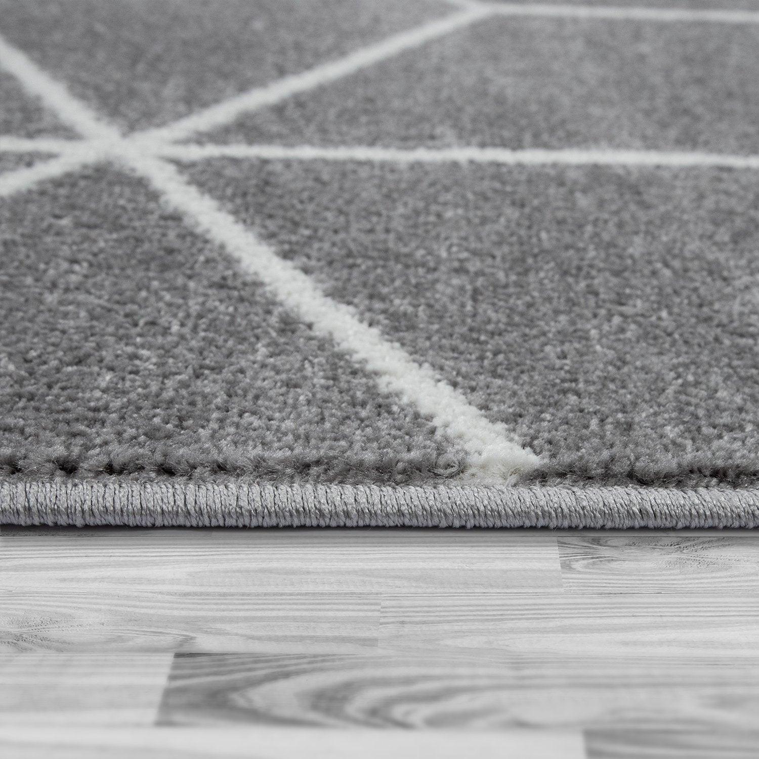 Modern Gray Checkered Line Area Carpet Geometric - Temu