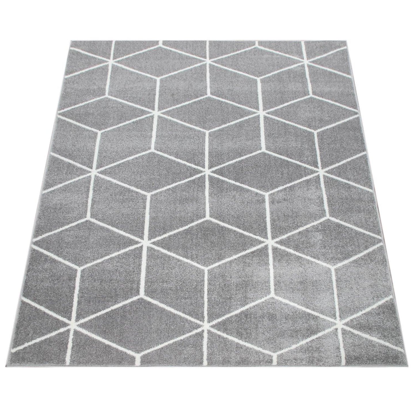 Modern Rug Stella Geometric Design - Grey White - RugYourHome