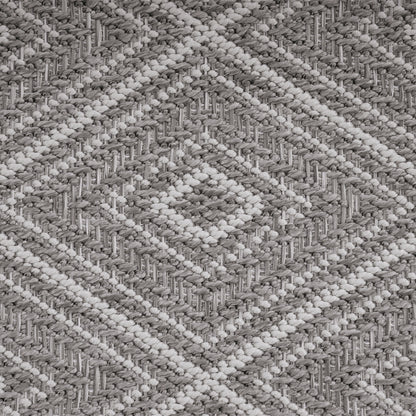 Outdoor Rug Vermont Stain-Resistant with Boho Pattern in Grey