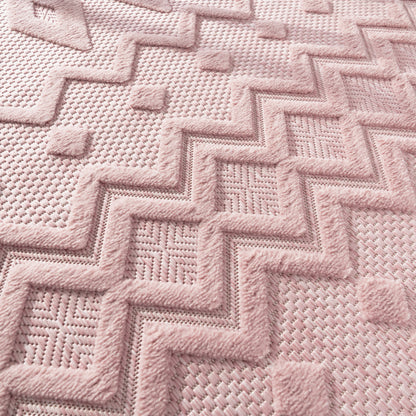 Indoor Outdoor Rug Livorno Geometric Trellis Pattern In Pink