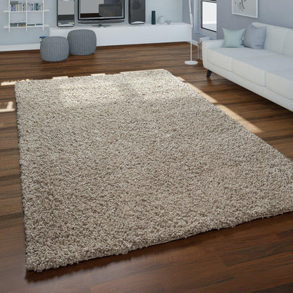 Simple High-Pile Rug Beige Brown Living Room Robust - RugYourHome