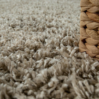 Simple High-Pile Rug Beige Brown Living Room Robust - RugYourHome