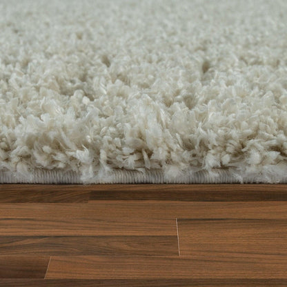 Simple High-Pile Rug White Cream Living Room Robust - RugYourHome